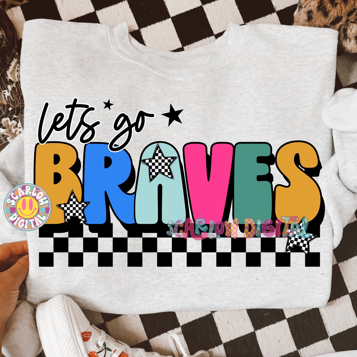 Let's Go Braves PNG Digital Design