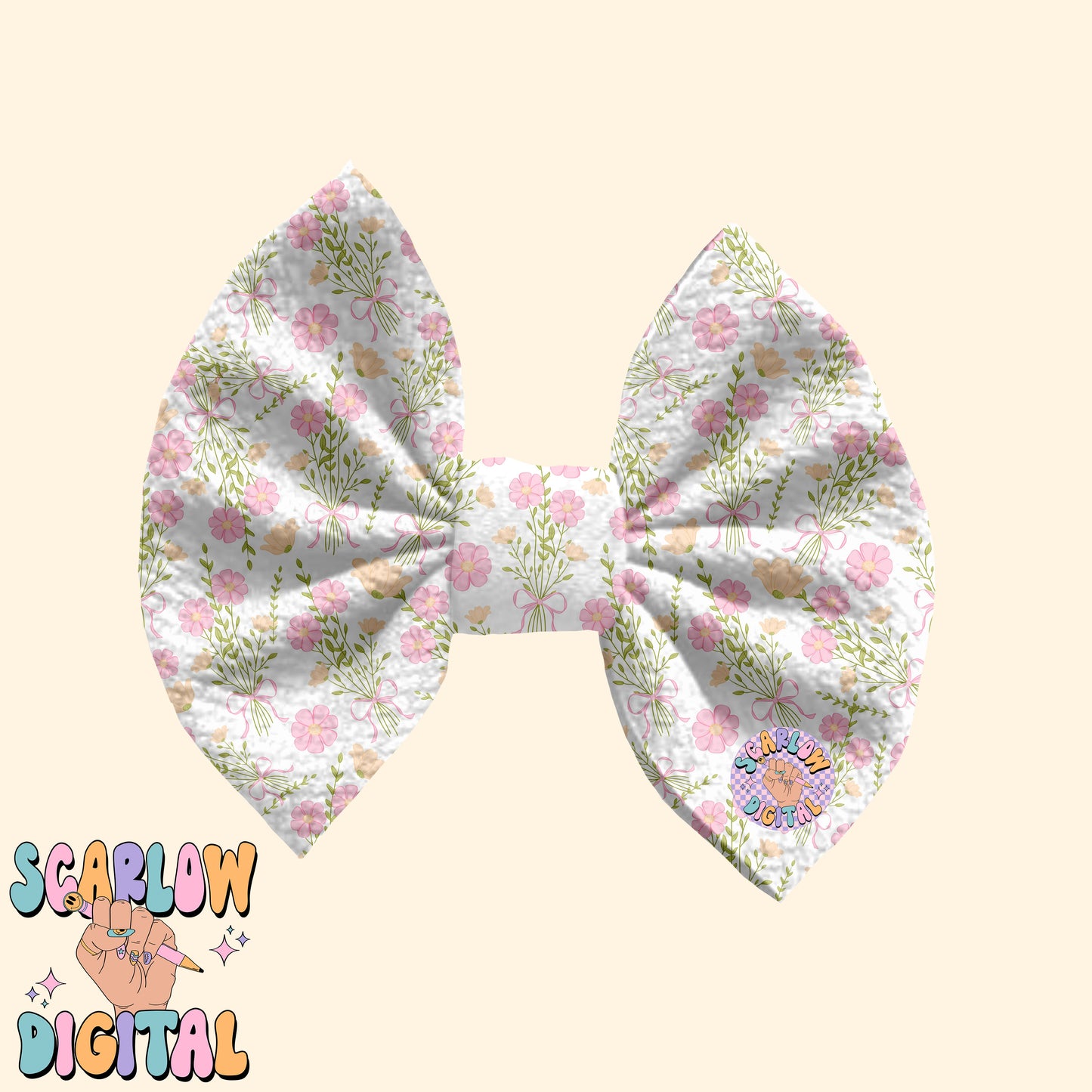 Coquette Bouquet Seamless Pattern Digital Design Download, coquette bow seamless pattern, spring flowers seamless, simple seamless patterns