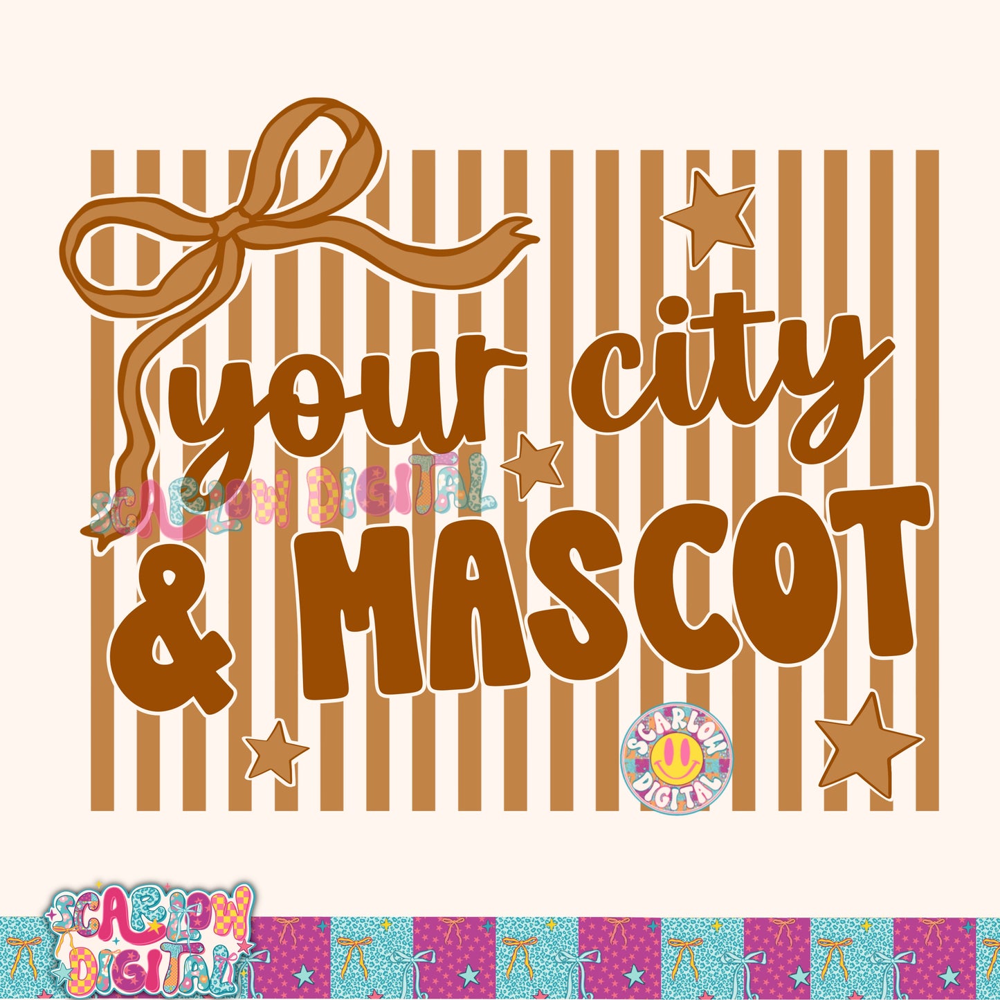 Burnt Orange Mascot Custom Design  - REVIEW DESCRIPTION BEFORE PURCHASING