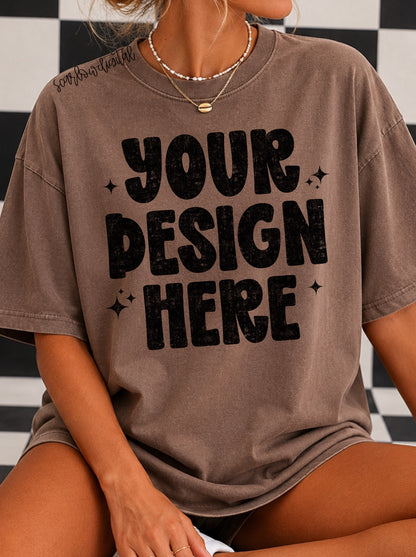 Espresso Comfort Colors Unisex Garment-Dyed Heavyweight T-Shirt 1717 Mockup