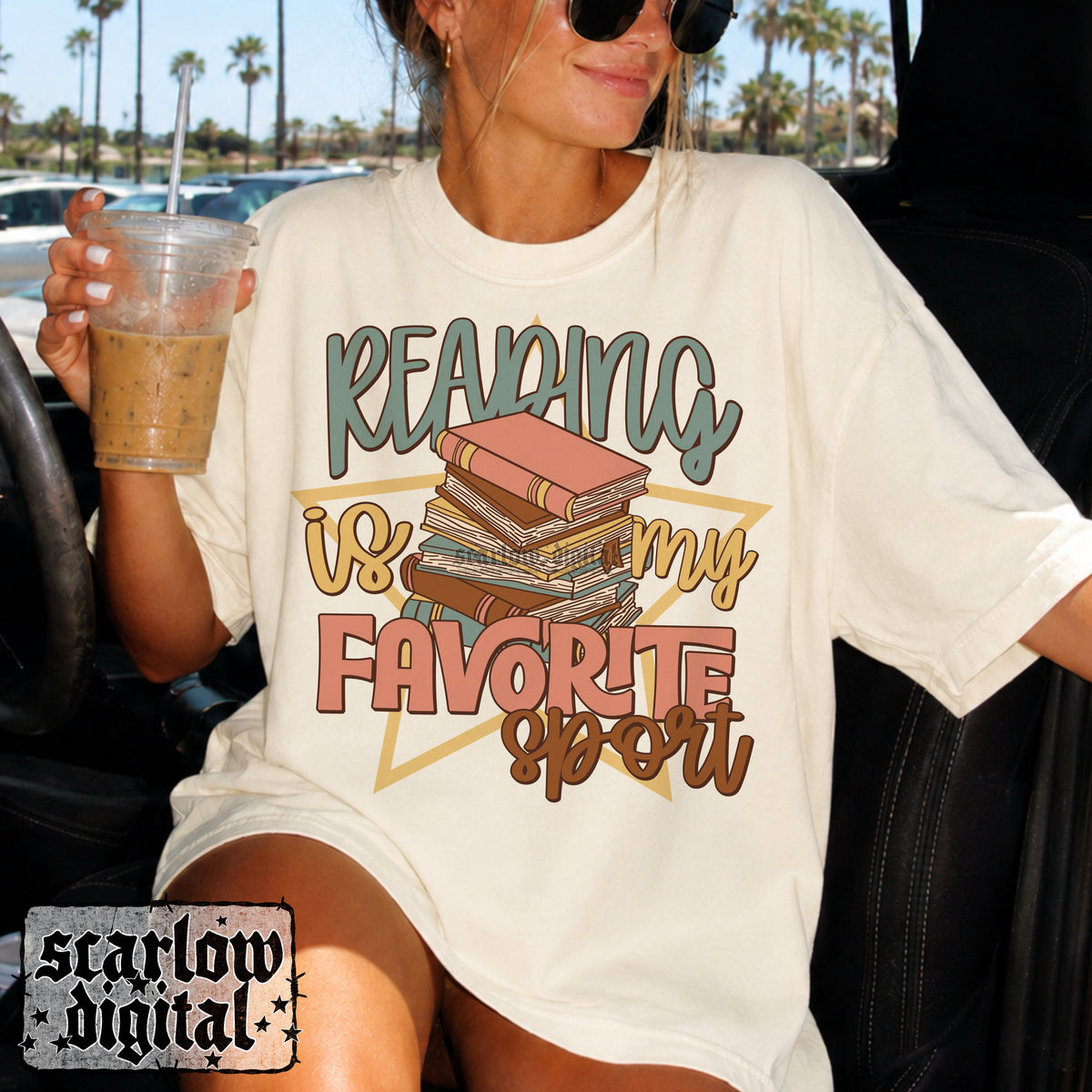 Reading is My Favorite Sport PNG Digital Design