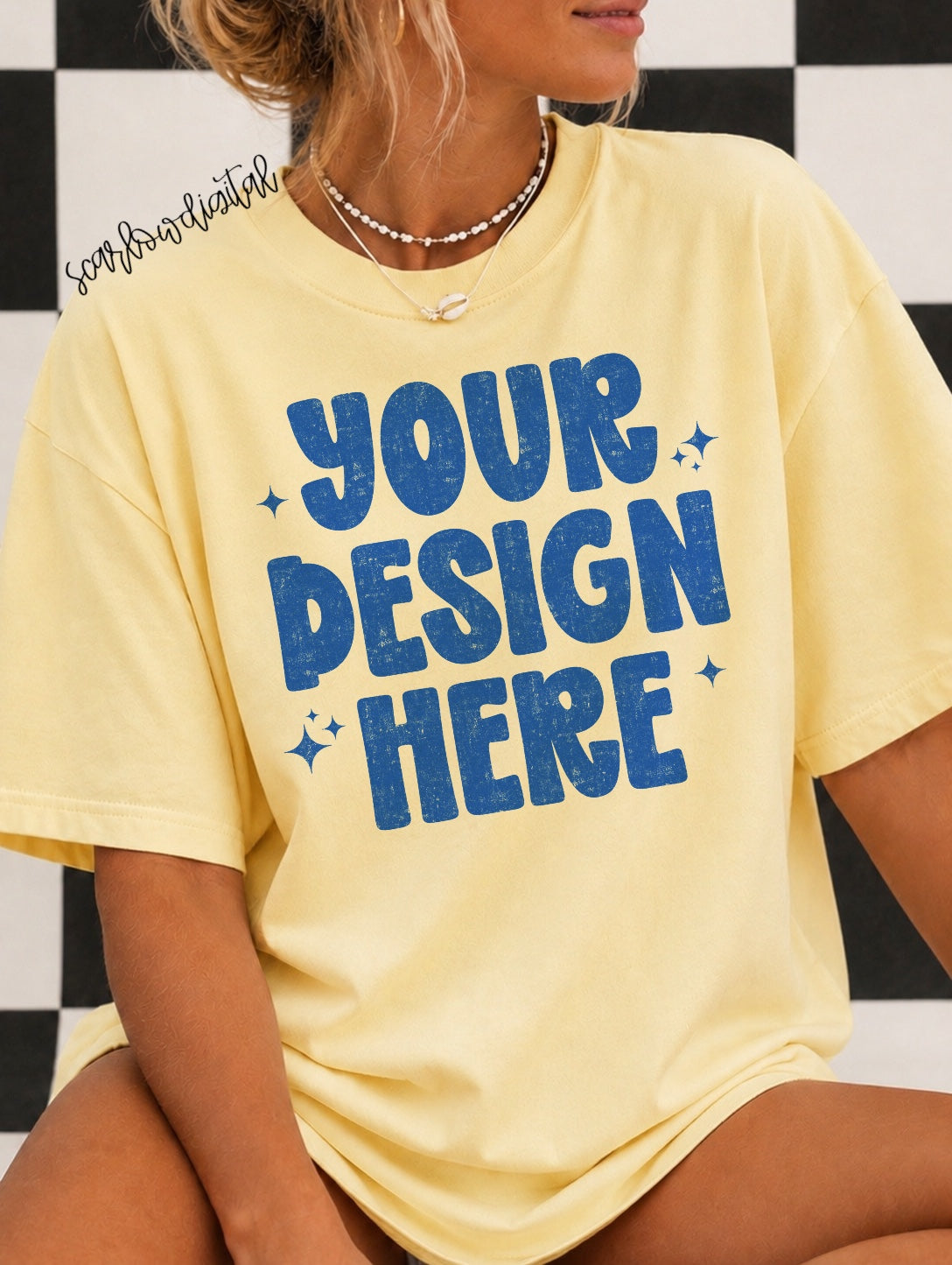 Butter Comfort Colors Unisex Garment-Dyed Heavyweight T-Shirt 1717 Mockup