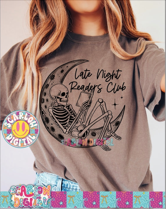 Late Night Readers Club PNG Digital Design