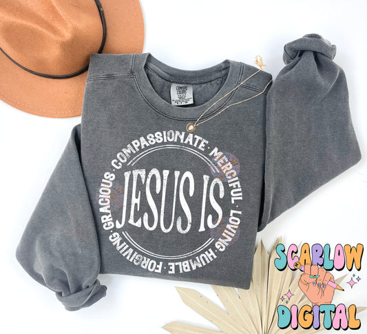 Jesus is... PNG Digital Design Download, single color png, retro png, christian png designs, religious png, church png, bible verse png