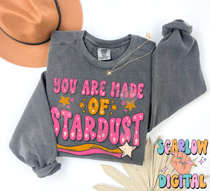 You Are Made of Stardust PNG Digital Design Download, preppy png, celestial png, stars png, girl tshirt designs, positivity png, cute png