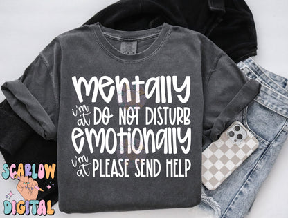 Mentally I'm at Do Not Disturb PNG Digital Design Download