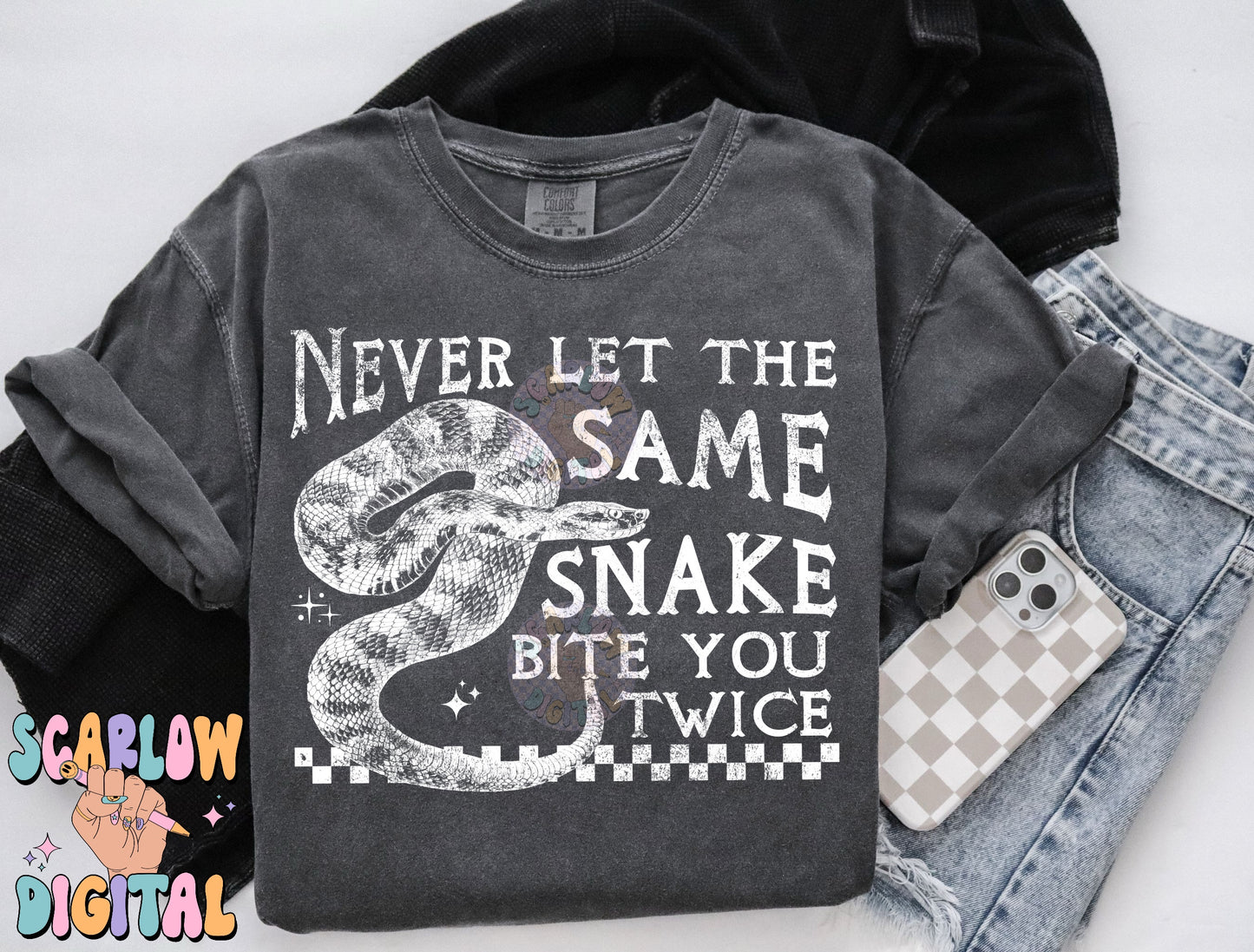 Don't Let the Same Snake Bite You Twice PNG Digital Design