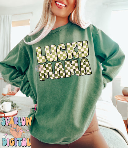 Lucky Mama PNG-St Patrick's Day Sublimation Digital Design Download-png for mom, mama png, lucky png, shamrock png, irish png designs