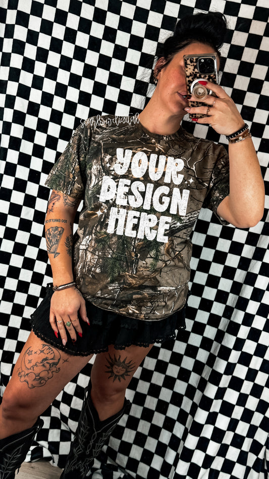 ✨ NEW NEW NEW ✨ Russell Outdoor Camo T-Shirt Mockup Mockup