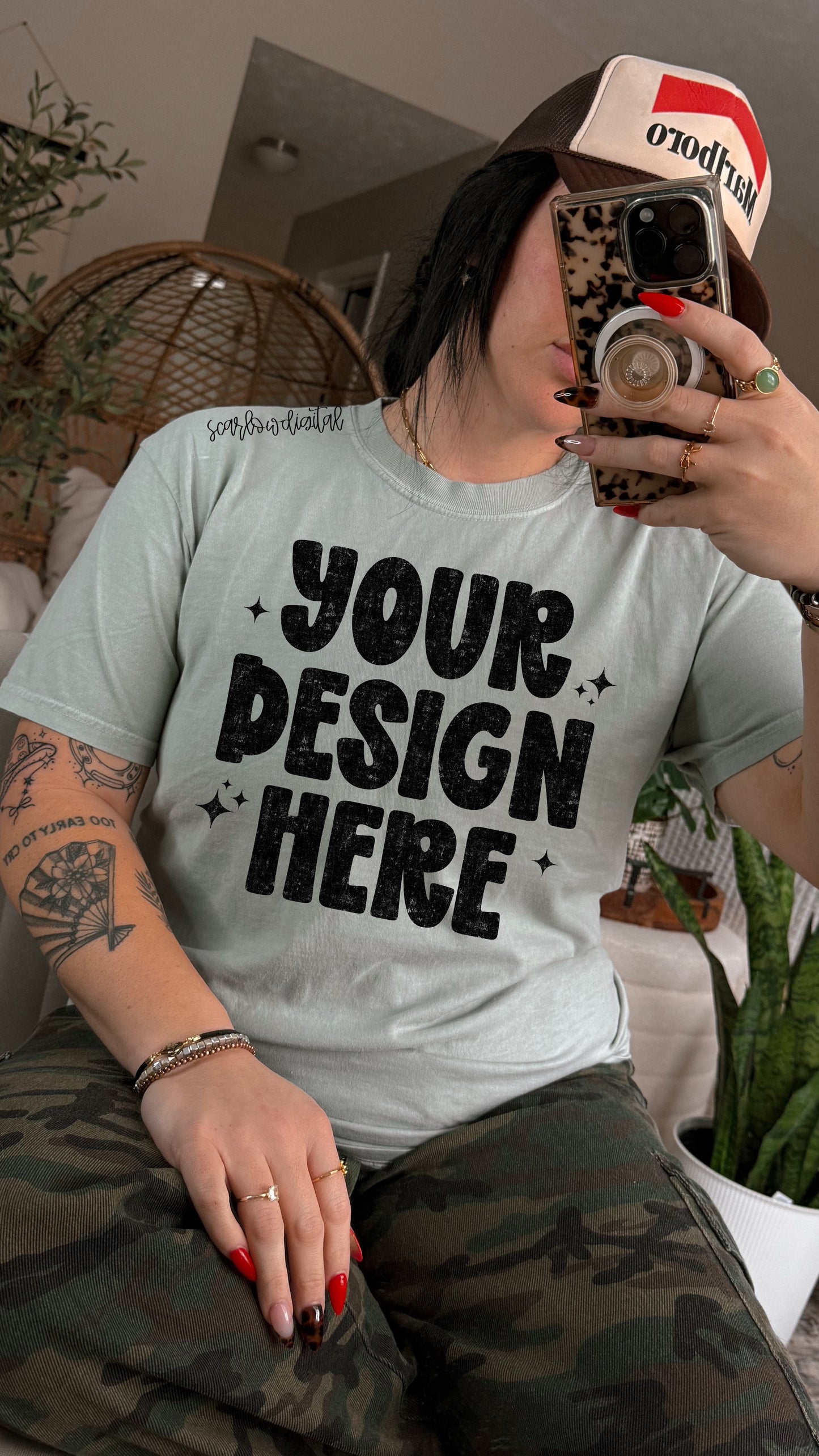 ✨ NEW NEW NEW ✨ Chambray Comfort Colors Unisex Garment-Dyed Heavyweight T-Shirt 1717 Mockup