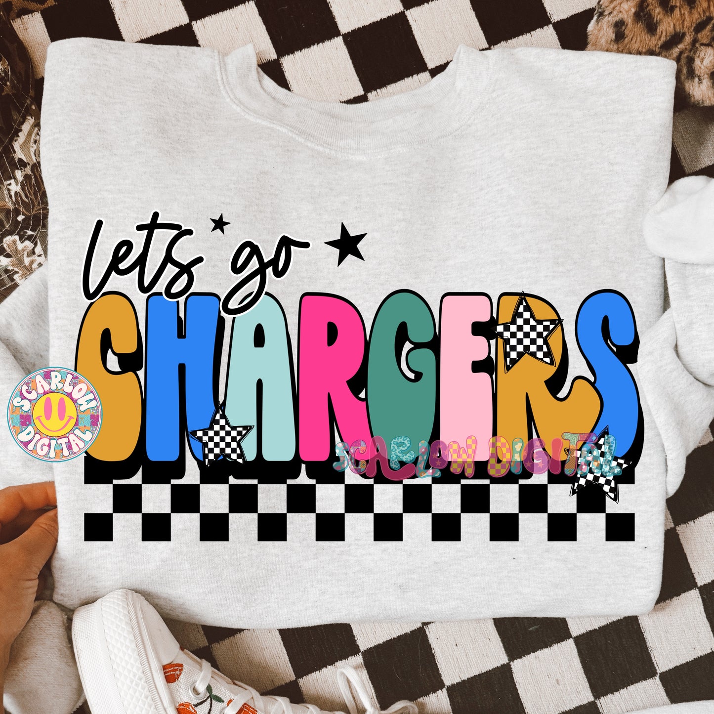 Let's Go Chargers PNG Digital Design