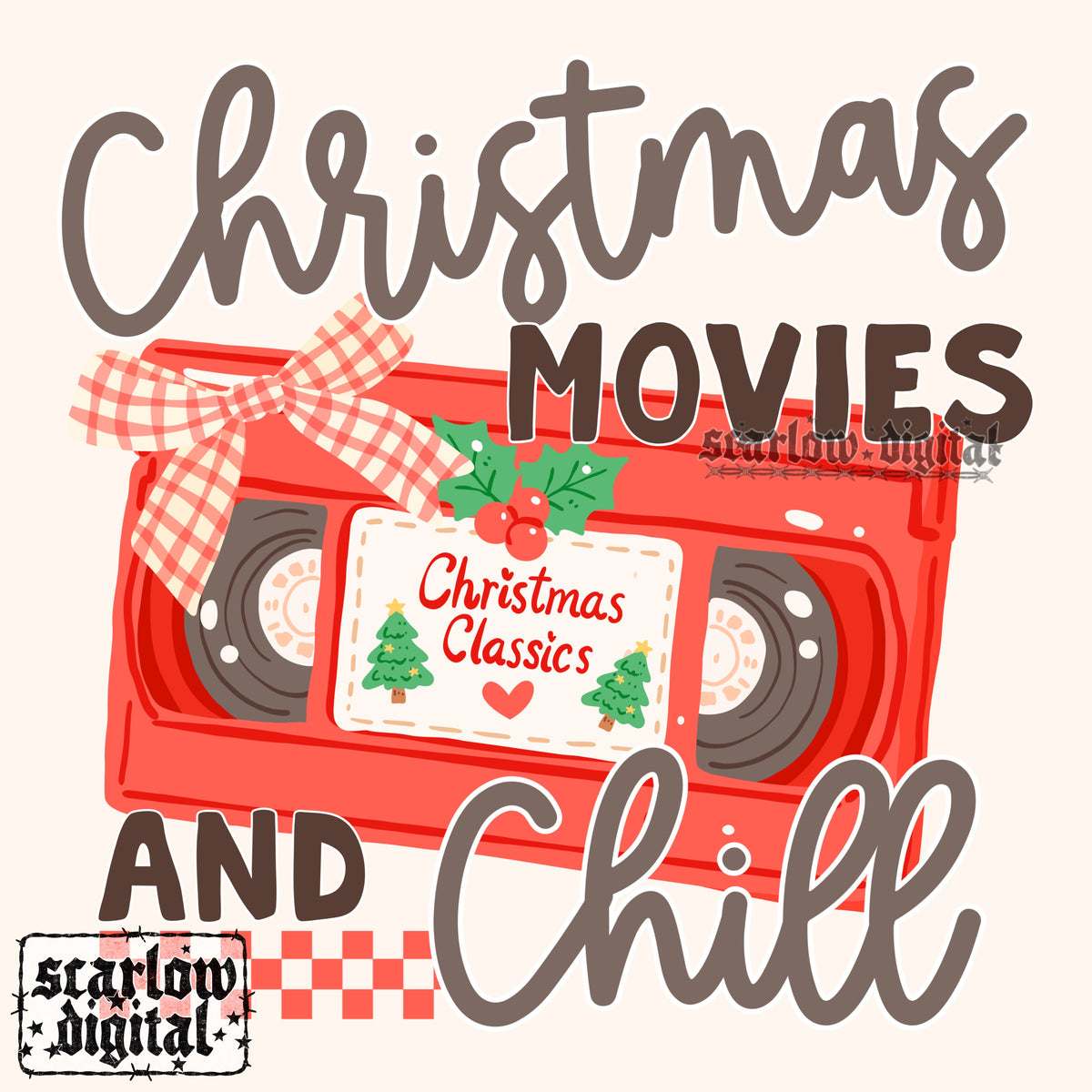 Christmas Movies and Chill PNG Digital Design