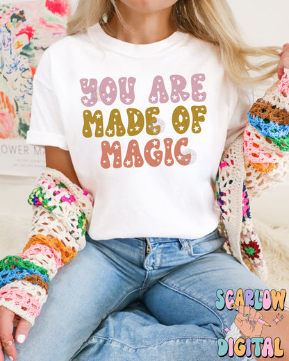 You Are Made of Magic PNG Sublimation Digital Design Download, stars png, girly png, simple png, little girl png, boho png, png for girls