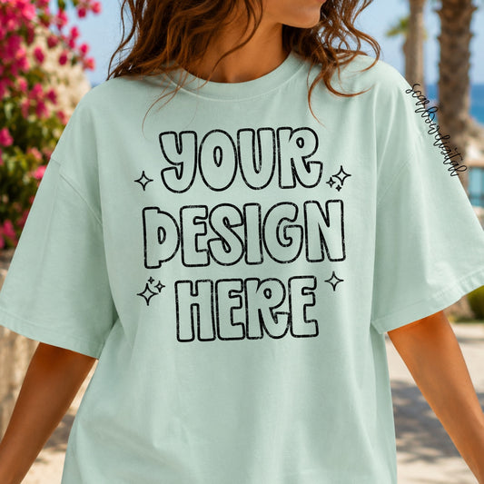 Bay Comfort Colors Unisex Garment-Dyed Heavyweight T-Shirt 1717 Mockup