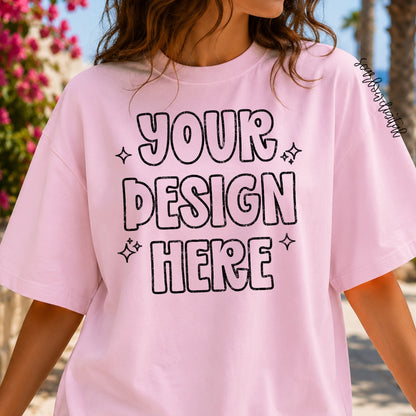 Blossom Comfort Colors Unisex Garment-Dyed Heavyweight T-Shirt 1717 Mockup
