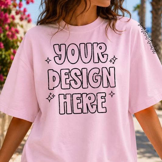 Blossom Comfort Colors Unisex Garment-Dyed Heavyweight T-Shirt 1717 Mockup