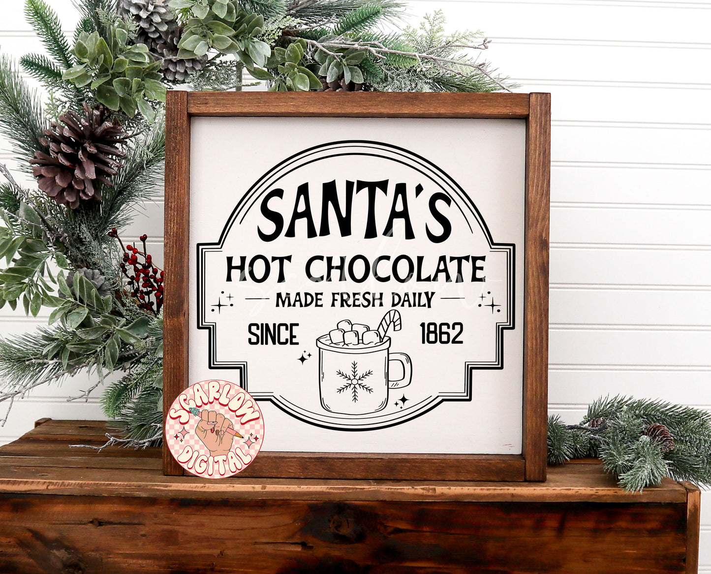 Santa's Hot Chocolate SVG-Christmas Cut File Digital Design Download-hot cocoa svg, snowflake svg, santa claus svg, saint nick svg design