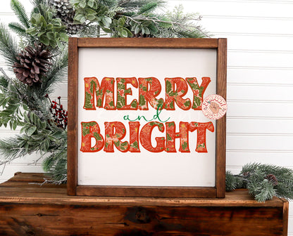 Merry and Bright PNG-Christmas Sublimation Digital Design Download-poinsettia png, christmas flowers png, floral xmas png, vintage xmas png