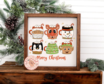 Merry Christmas PNG-Coffee Mugs Sublimation Digital Design Download-santa claus png, reindeer png, snowman png, penguin png, elf png