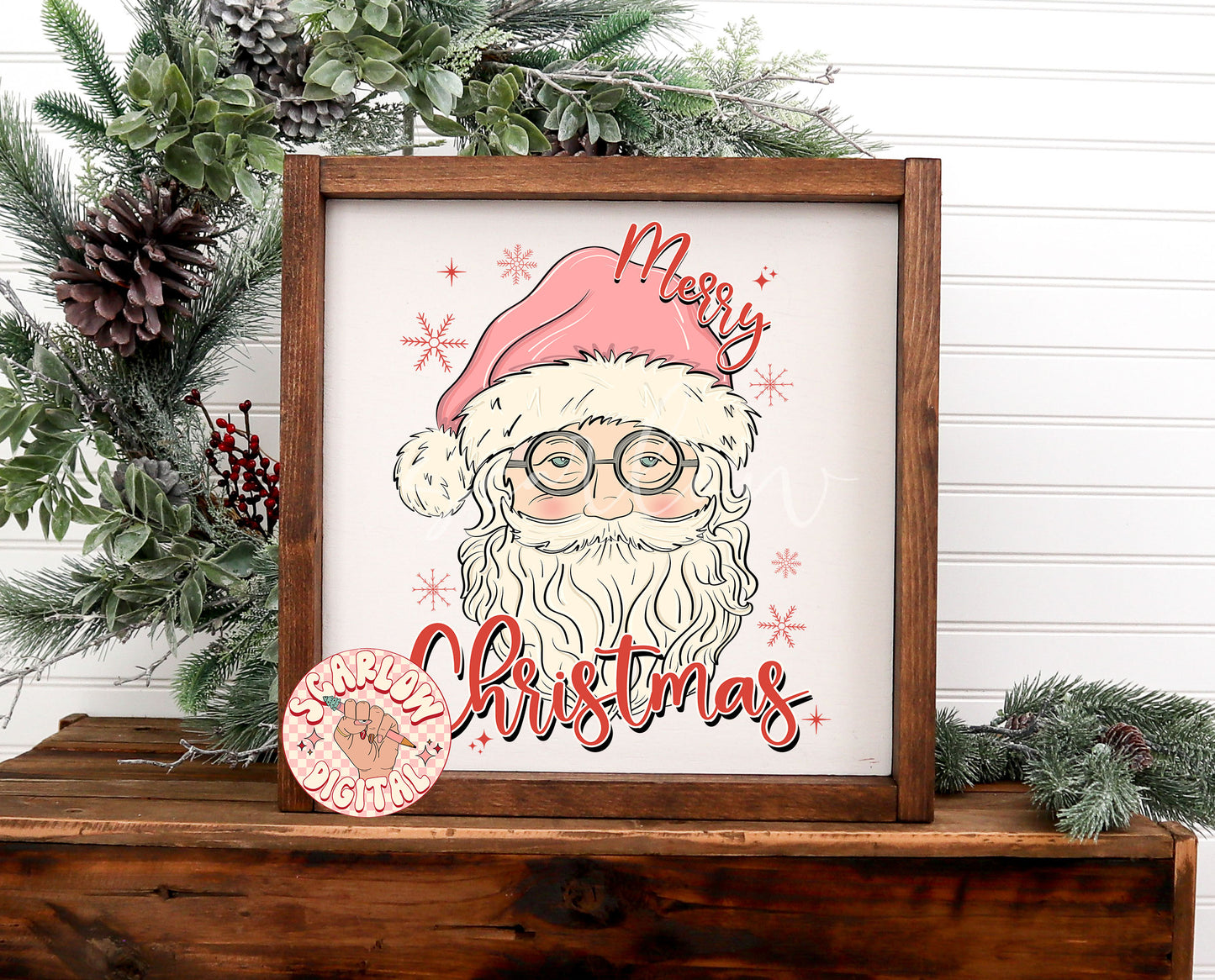 Merry Christmas PNG-Vintage Santa Claus Sublimation Digital Design Download-vintage christmas png, santa png designs, boho christmas png