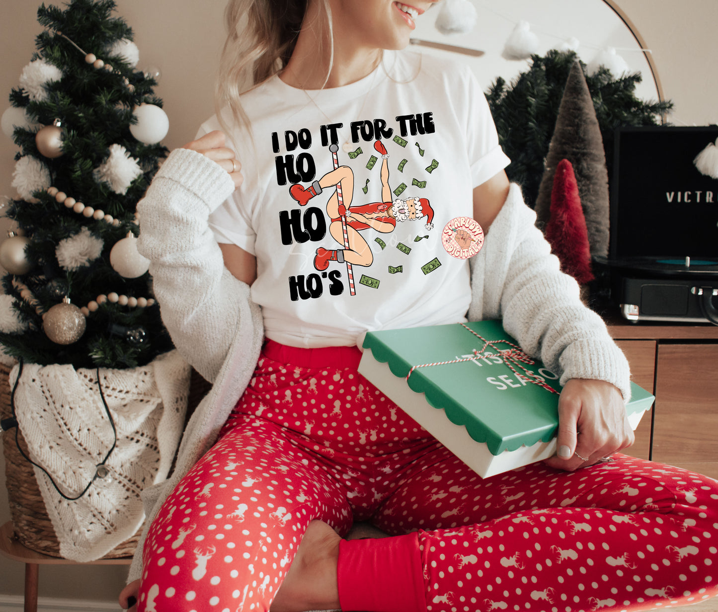 I Do It For The Ho Ho Ho's PNG-Christmas Sublimation Digital Design Download-funny christmas png, adult humor png, santa png, risque png