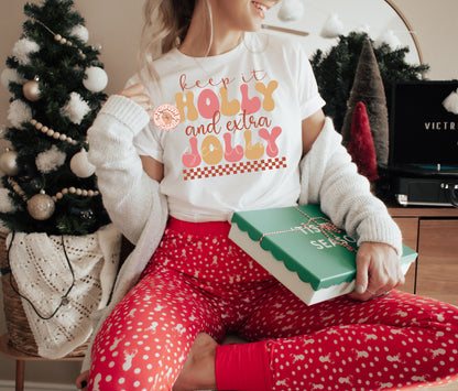 Keep it Holly and Extra Jolly PNG-Christmas Sublimation Digital Design Download-christmas spirit png, holidays png, trendy christmas png