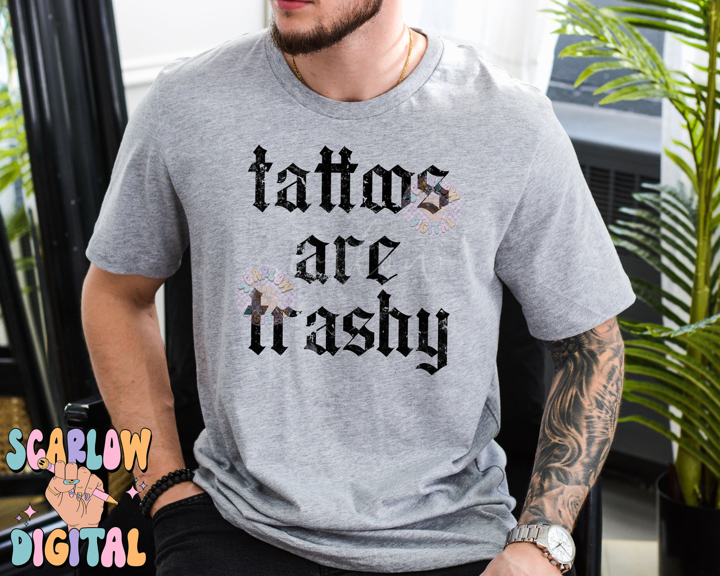 Tattoos Are Trashy PNG Digital Design Download, sarcastic png, funny png, inked png, tattooed png, png for adults, grunge png, edgy png