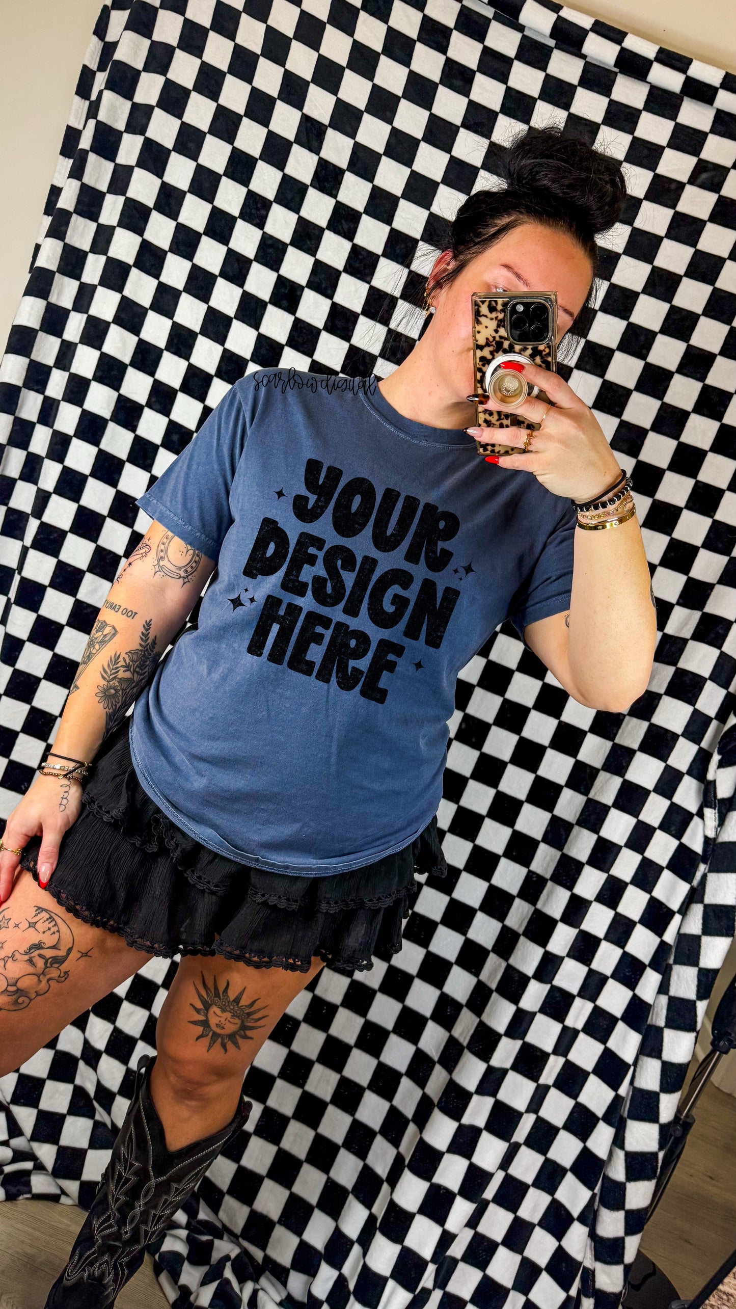 ✨ NEW NEW NEW ✨ Denim Comfort Colors Unisex Garment-Dyed Heavyweight T-Shirt 1717 Mockup