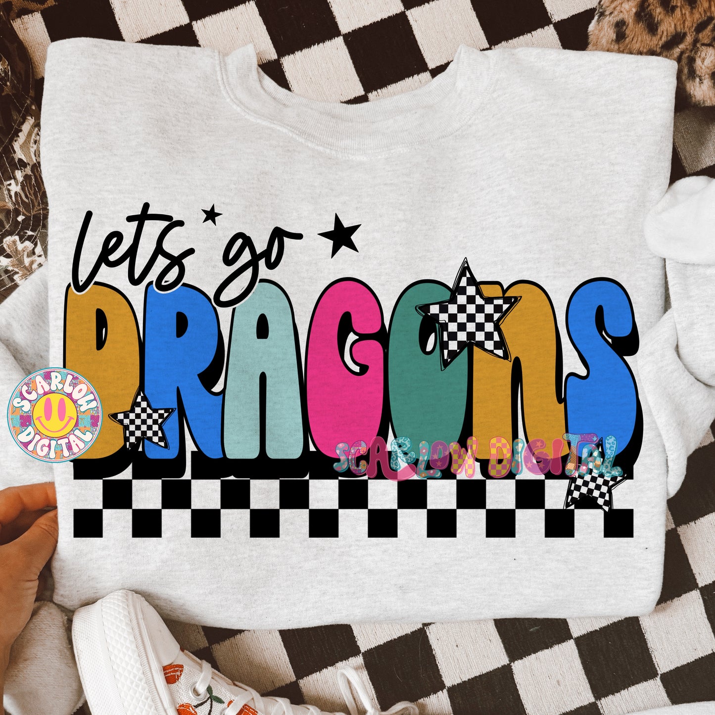 Let's Go Dragons PNG Digital Design