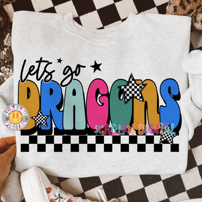Let's Go Dragons PNG Digital Design