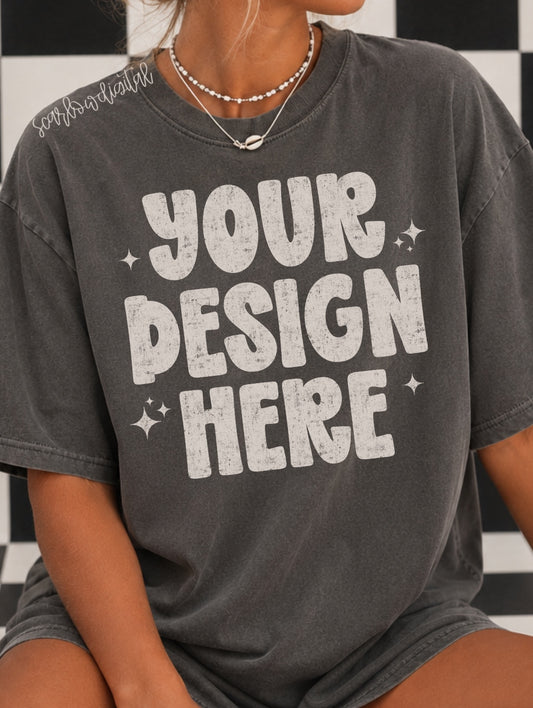 Pepper Comfort Colors Unisex Garment-Dyed Heavyweight T-Shirt 1717 Mockup