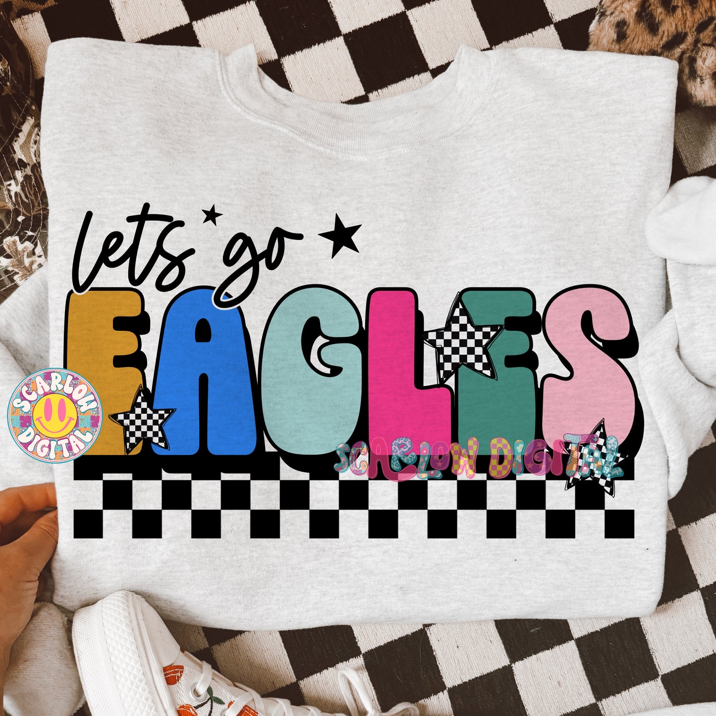 Let's Go Eagles PNG Digital Design