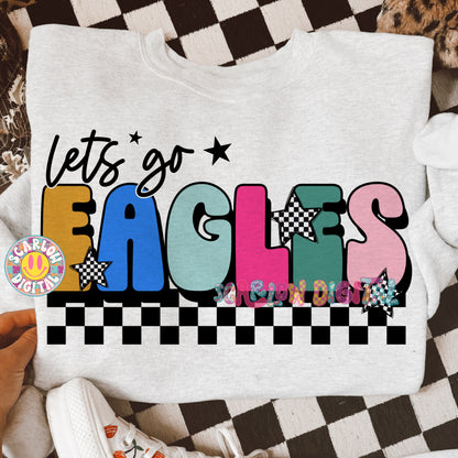 Let's Go Eagles PNG Digital Design