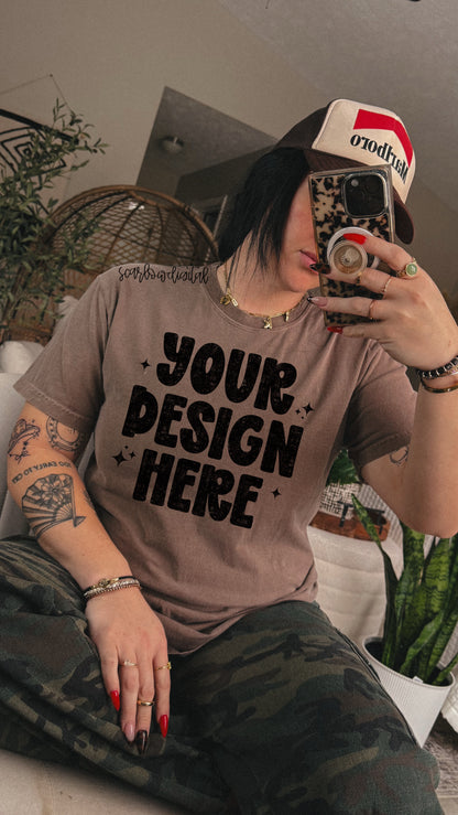 Espresso Comfort Colors Unisex Garment-Dyed Heavyweight T-Shirt 1717 Mockup