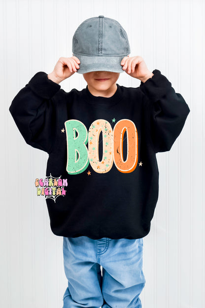 Boo PNG-Halloween Sublimation Digital Design Download-boy halloween png, stars png, preppy png, spooky season png, fall png, little boy png