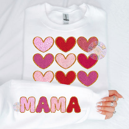 Mama Faux Chenille PNG Bundle-Valentine's Day Digital Design Download-mama sleeve png, fake chenille letters png, valentine's day mama png