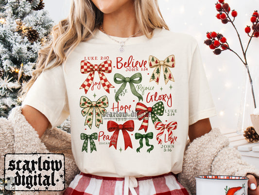 Christmas Bows PNG Digital Design