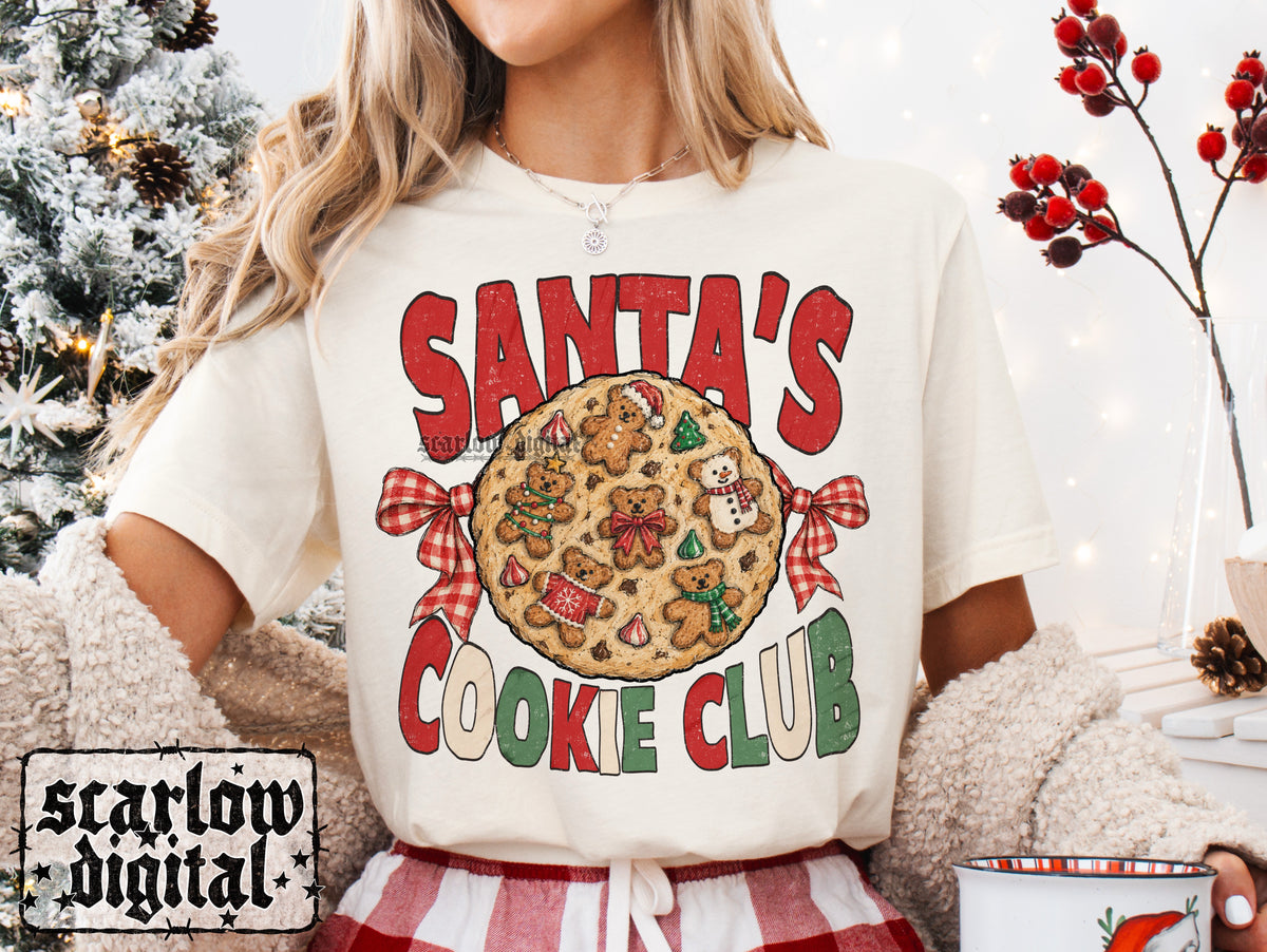 Santa's Cookie Club PNG Digital Design