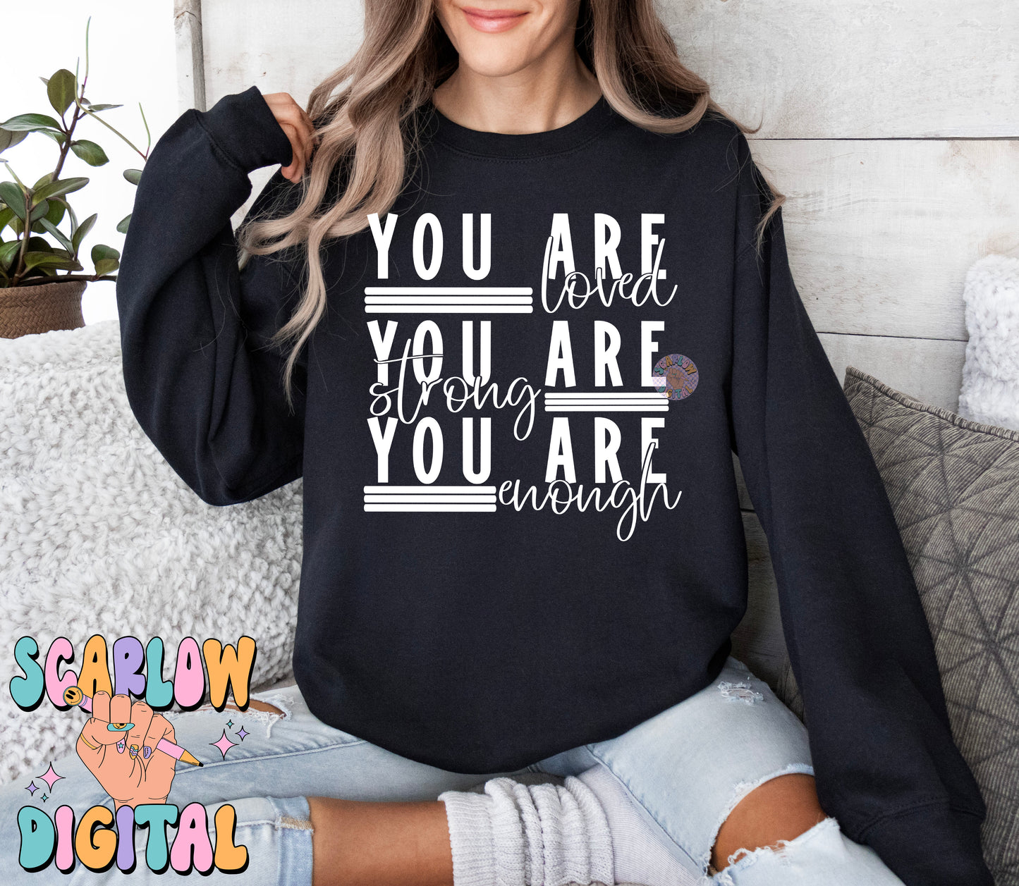 You Are Loved SVG Cut File Digital Design Download, you are strong svg, you are enough svg, inspirational svg, simple svg, motivational svg