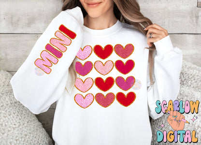 Mini Faux Chenille PNG Bundle-Valentine's Day Digital Design Download-mini sleeve png, fake chenille letters png, valentine's day kids png