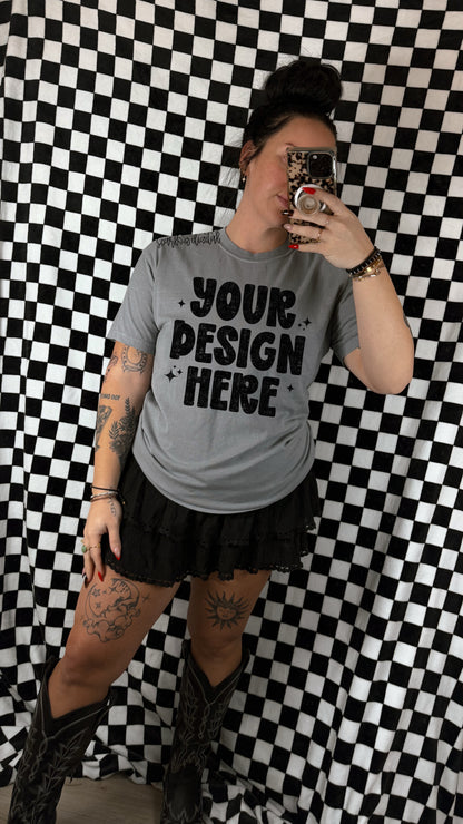 ✨ NEW NEW NEW ✨ Grey Comfort Colors Unisex Garment-Dyed Heavyweight T-Shirt 1717 Mockup