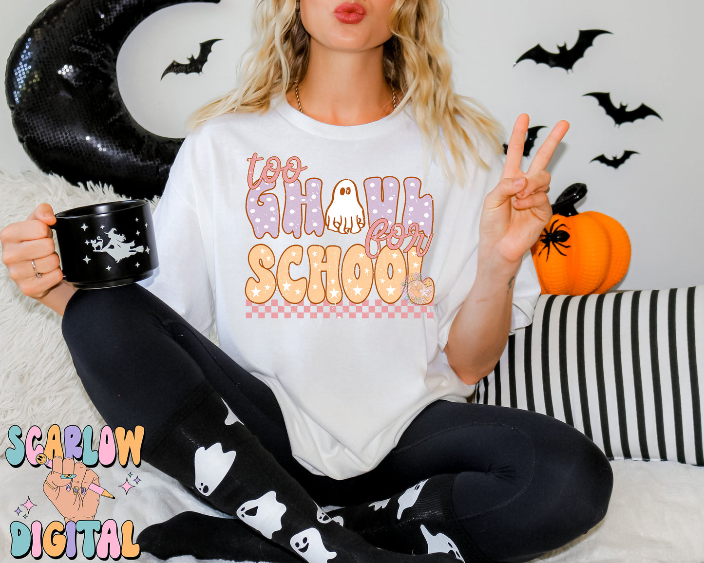 Too Ghoul For School PNG Digital Design Download, Halloween png, back to school png, teacher png, student png, spooky season png, fall png