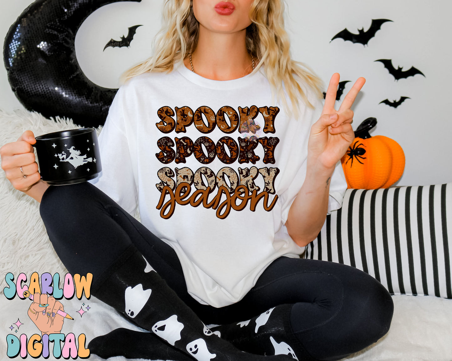 Spooky Season PNG Digital Design Download, vintage spooky season png, vintage halloween png, trendy fall png, pumpkin png, october png