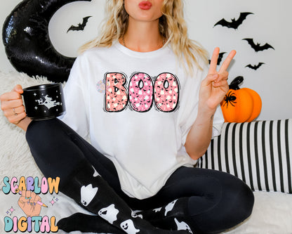 Boo Halloween PNG Digital Design Download Bundle, spooky season png, ghosts png, kids halloween png, fall png, trendy shirt design, bats png