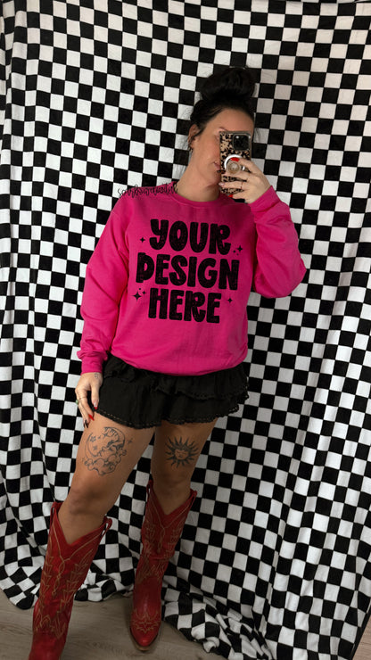 ✨ NEW NEW NEW ✨ Heliconia Gildan - Unisex Heavy Blend Crewneck Sweatshirt 18000 Mockup