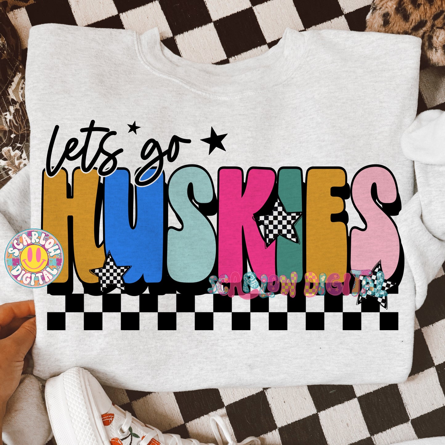 Let's Go Huskies PNG Digital Design