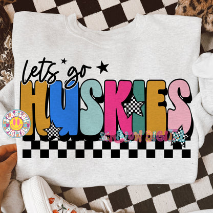 Let's Go Huskies PNG Digital Design
