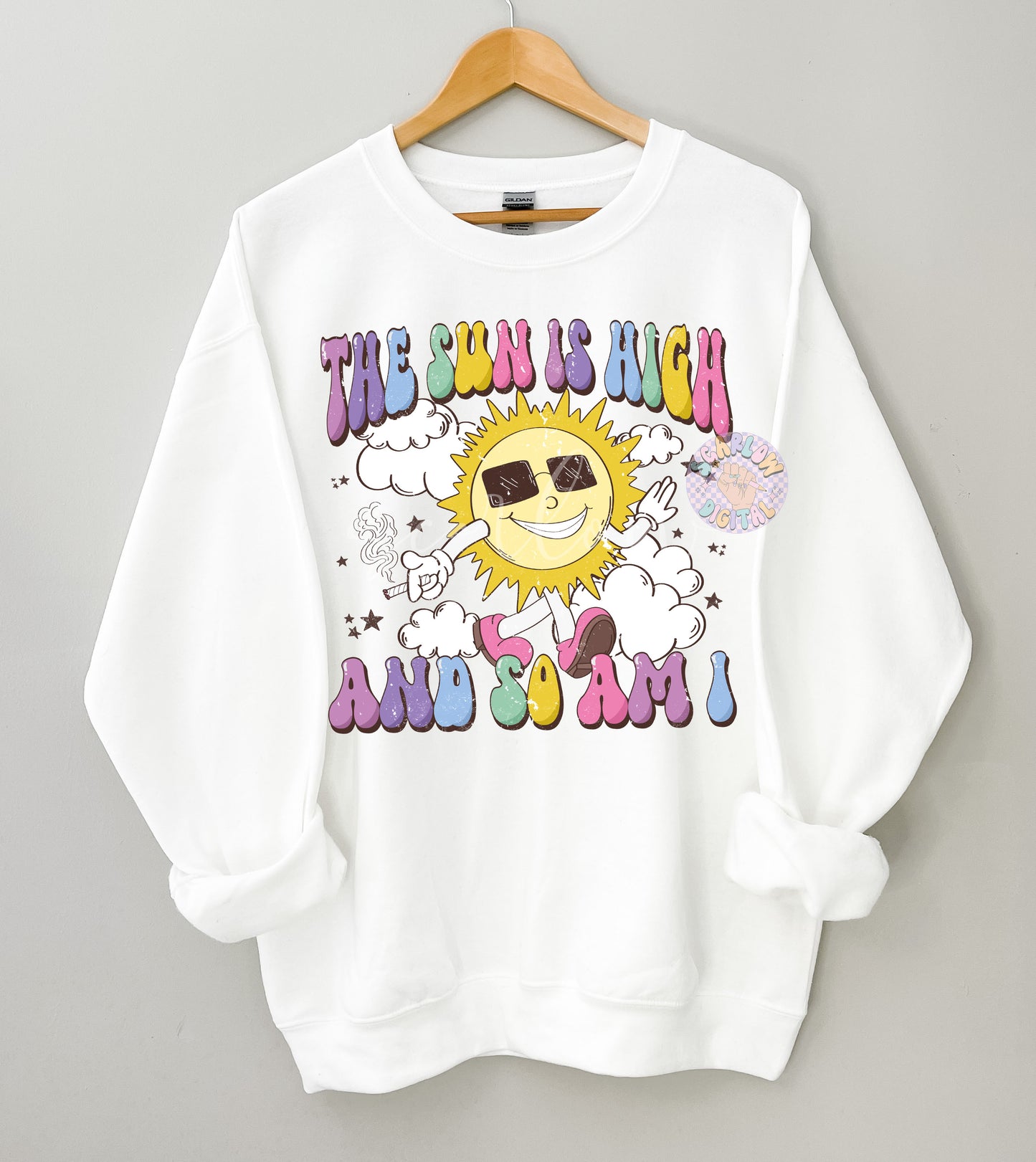The Sun is High And So Am I PNG-Funny Sublimation Digital Design Download-adult humor png, smoking png, cigarette png, funny png designs