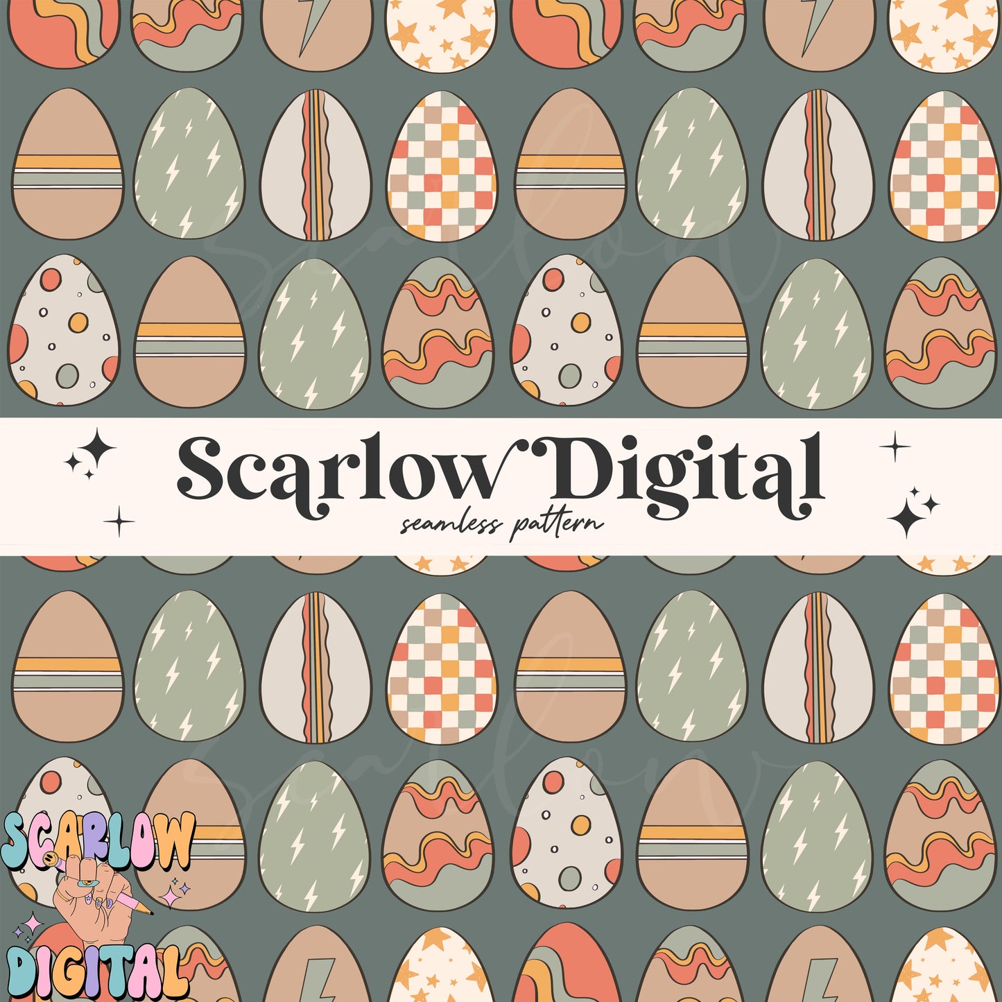 Vintage Eggs Seamless Pattern-Easter Sublimation Digital Design Download-boy seamless pattern, spring seamless file, easter seamless design