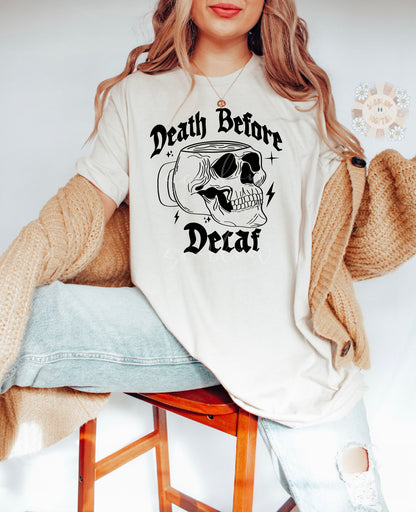 Death Before Decaf SVG-Coffee Cricut Cut Files Digital Design Download-coffee lover svg, funny adult svg, skull svg, trendy svg, grungy svg